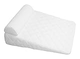 Deluxe Comfort Replacement Cover For Bed Wedge Half Cylinder Add-On Neck Pillow - Hypoallergenic - Tailored Fit - Padded - Pillow Cover, White
