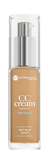 Bell Hypoallergenic CC Cream Skin Filter Hipoalergénica, Tono 04 Honey, Base de Maquillaje con Péptidos y Probióticos