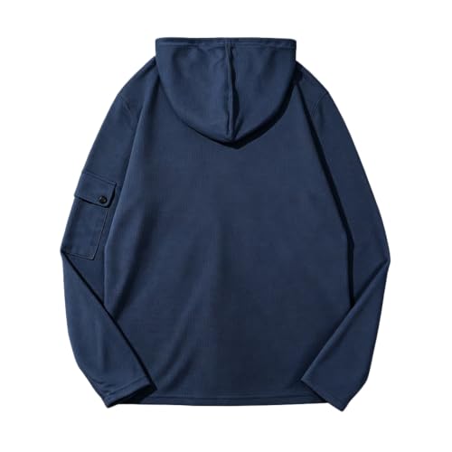 Henley Waffle Shirts for Men Hooded Hoodie Button Up Shirt Sweatshirt - image 5