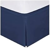 Fancy Collection Full Size Easy Care Tailored Microfiber 14-inch Bed Skirt Solid Navy Blue