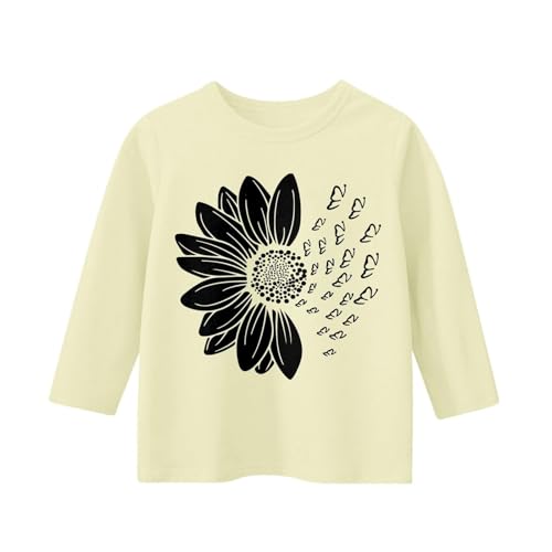 Girls 3/4 Sleeve Tops Crew Neck Summer Patterned T Shirts Soft Three Quarter Sleeve Blouses Kids Trendy Clothes3