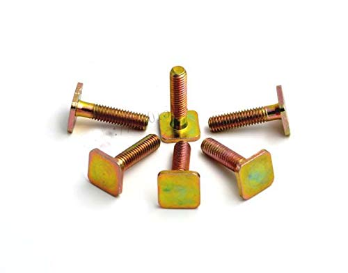 Generic 22pcs M6x16mm 14mmx14mm Size Head T-Bolts T-Type Screw Square Head Screws Studs Bolts