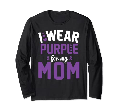 Alzheimer's Awareness June Month I Wear Purple For My MOM Manga Larga