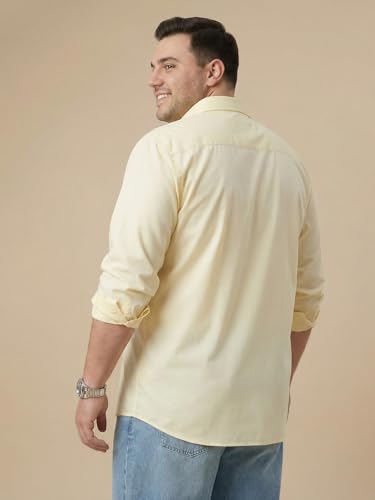 Image of Thomas Scott Men's Plus Size Cotton Casual Shirt | Regular Fit | Long Sleeves | Spread Collar | Solid | Soft & Breathable | Everyday Comfort Shirt for Men