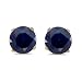 1 Carat Total Weight Natural Round Sapphire Stud Earrings Set in 14k Yellow Gold