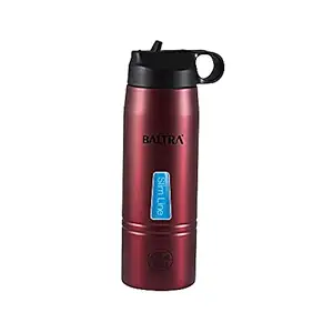 BALTRA Pearly Thermosteel Hot and Cold Water Bottle Stainless Steel Sports Vacuum Flask 600ml, Black (BSL 273)