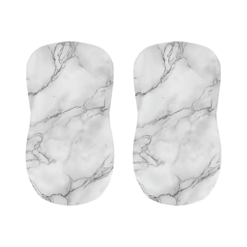 Image of Bar Stool Covers with Backs Height Mid Low Back Chair Protector White Marble Stain Resistant Bar Stool Chair Covers Counter Height Chair Covers Set of 2