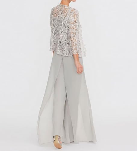 3 Pieces Mother of The Bride Dresses Pant Suits Chiffon Laces Jacket Mother Groom Dresses for Wedding3