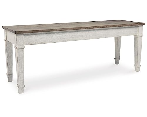 Signature Design by Ashley Skempton Farmhouse Storage Bench, White & Light Brown