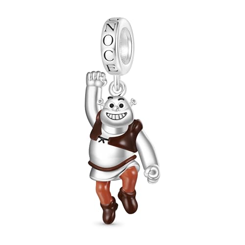GNOCE Shrek Pendant Dangle Charm Bracelet for Women, S925 Sterling Silver Dangle Charms for Women Wife, Valentine‘s Day, Mother’s Day Jewelry