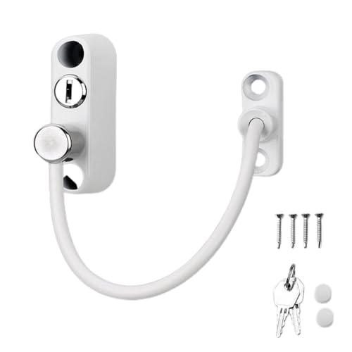Window Restrictor - Stainless Steel Safety Window Lock Set, Sliding Security Lock with Keys, Door Opening Restrictor for Home Safety Child Protection, Home Security Hardware Kit