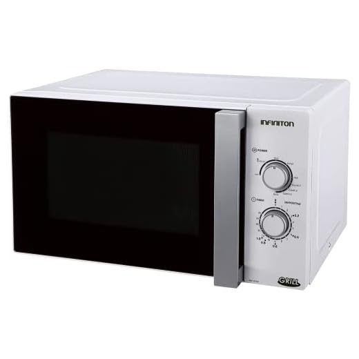 INFINITON MW-A25BG – Microondas, Blanco, 25 Litros, 900W, Función Grill 1000W, 9 programas