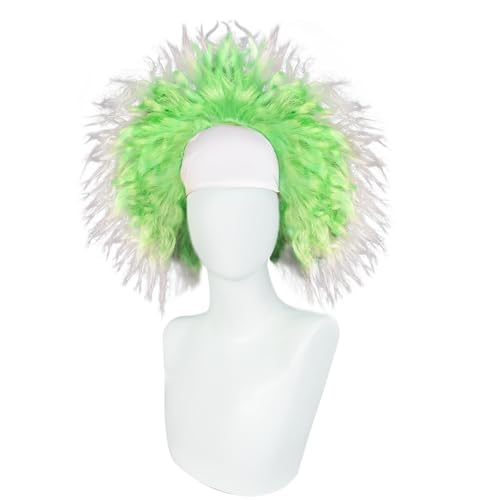 Imeyle Betelgeuse Cosplay Wig For Kids Pennywise Wig Short Green And White Bald Wig Balding White Crazy Spiky Wig For Kids Outfit Short Green Wig Boy Halloween Costume Party Synthetic Wig+ Wig Cap thumb #1