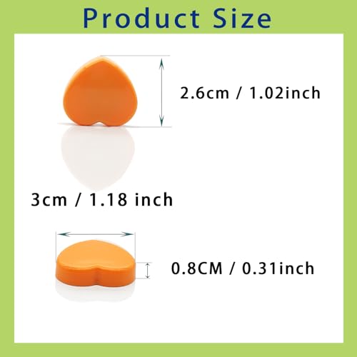 PYJLBX Strong Fridge Magnets, 30Pcs Orange Heart Whiteboard Magnets - Image 3