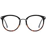 SOJOS Retro Big Round Blue Light Computer Glasses TR90 Eyewear Frame Ashley SJ9001 with Black...