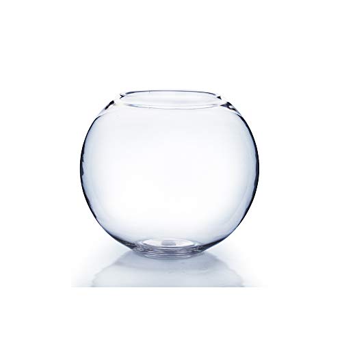 WGV Bowl Glass Vase Diameter 6 Height 5 Open Width 4 (Multiple Sizes Choices) Clear Bubble Planter Terrarium Fish Bowl for Wedding Event Home Decor 1 Piece (VBW0006)