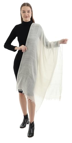 EH 100% PURE CASHMERE SCARF, HANDLOOMED TWILL WEAVE, BUTTERY SOFT, WARM PASHMINA STOLE3