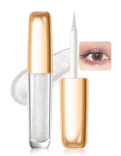 Erinde Sombra de ojos líquida con purpurina, con purpurina fina, 2 en 1, sombra de ojos líquida y delineador de ojos, de larga duración y resistente al agua, de secado rápido y resistente a las