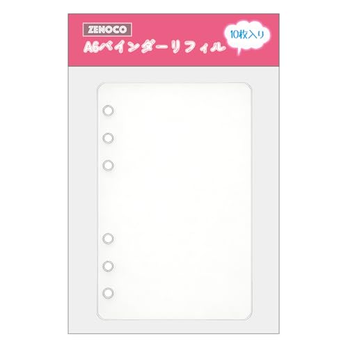 A6 リフィル シール台紙 透明PET製 薄型シート 0.3mm加厚版 立体シール収納専用 はがせる バインダー用 6穴（10枚）