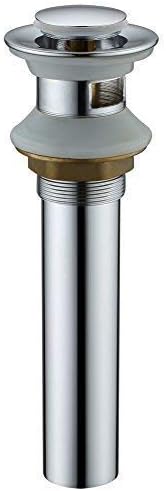 SonTiy Sink Pop Up Drain Brass Pop Up Sink Drain Stopper with Overflow for Bathroom Faucet Vessel Vanity Chrome