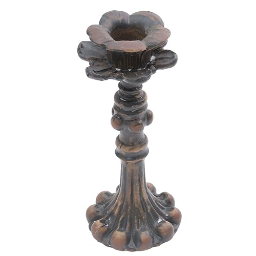 GRIRIW Stable Pedestal French Candlestick Resin Antique Candle Holder Perfect Vintage Sconce for Your Home