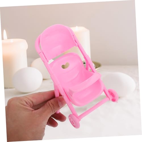 VICASKY 4 Stück Teiliges Mini Puppenwagen aus Kunststoff Realistische Buggy Spielzeuge für Rollenspiele Kindgerechtes Zubehör Kreativität und Fantasie Pinke Puppenwagen Modelle – Bild 8