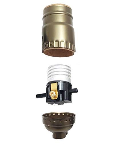 Image of B&P Lamp Antique Brass Finish Table Lamp Wiring Kit with a 6 Inch Harp and Push-Thru Socket