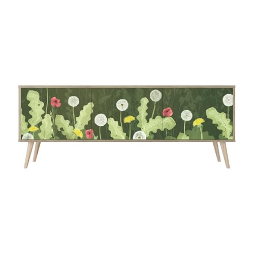✅ IDEALE PER IL SALOTTO - Il mobile TV con ante è un arredamento pratico e stiloso per il tuo soggiorno. Questo tavolino TV offre anche uno spazio aggiuntivo per conservare i tuoi DVD o console da gioco. Le facciate decorate della credenza conferiscono un tocco distintivo al tuo spazio. Scegli disegni moderni e colori intensi.