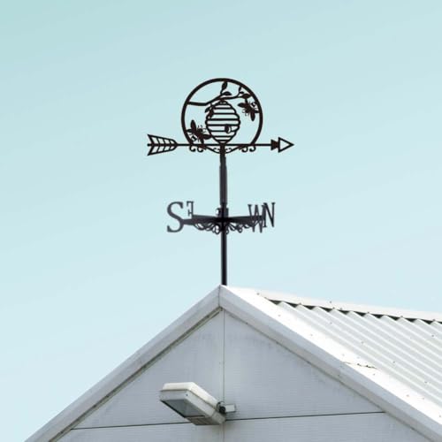 SUPERDANT Bee Weather Vane for Roof Beehives Metal Weathervanes Black Wind Direction Indicators Wind Vanes Signs for Farmhouse Yard Outdoor Farm Barn Sheds Garden Patio Decoration - Image 4
