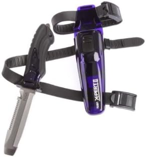 Tusa Imprex X-Pert II Scuba Diving Blunt Point Knife with Sheath and Leg Straps (Cobalt/Black)