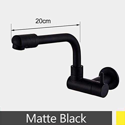 Robinets de bassin avec aérateur noir pour installation murale eau froide seule - 3
