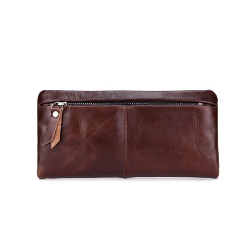 Leather Men's Wallet Business Casual Long Clutch Bag Multi-slot Cowhide Purse Vintage Men's Bag