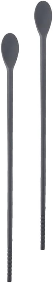 Hemoton Silicone Chopstick Spoon Integrated Stirrer 11.02 Inch Dual-Use Kitchen Utensil for Coffee Cocktails Beverages and Desserts with Comfortable Safe Material