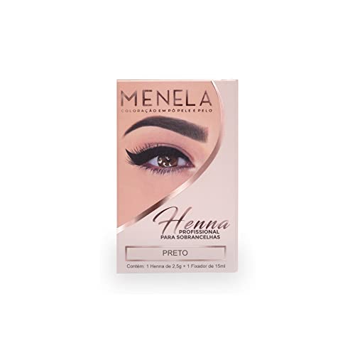 Menela Kit Henna Para Sobrancelhas 2,5g Preto