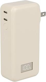 MOTTERU(モッテル) コンセント一体型 モバイルバッテリー 10000mAh PD30W入出力 2in1 残量表示ディスプレイ PSE適合製品 iPhone Air 17 17Pro 16 15 iPad Macbook Air スマートフォン アーモンドミルク 2年保証 MOT-MBAC10001-ECAM