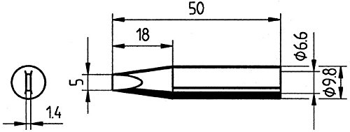 Ersa Soldering Tip Ersadur 0832Vdlf/Sb, Lead-Free, 5.0Mm Chisel Shaped #TOP1