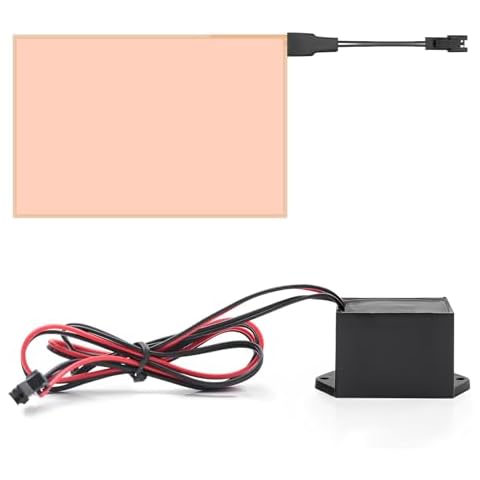 ZHHXYanh El Panel Light,Flexible El Panel Electroluminescent Sheet Neon,14.8cm*10.5cm White with 12V Large sealant, 3 Modes DIY Cuttable for Holiday Decorations, Cosplay Cover