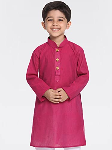 Image of VASTRAMAY Boys Cotton Regular Fit Solid Regular Kurta