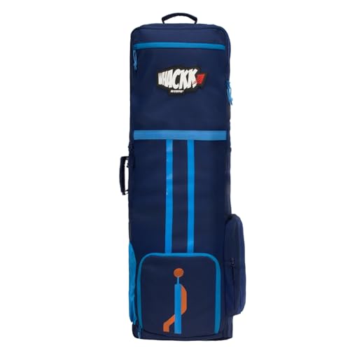Image of WHACKK Cricket Bag| Spacious Capacity|Lightweight|Dual Bottle Holders|Front Pockets for Easy Organization|Durable Cricket Kit Bag (Blue Orange)