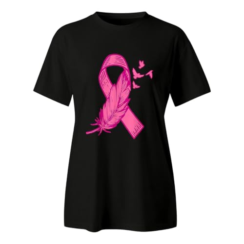 Womens Shirts Pink Ribbon Breast Cancer Awareness Support Shirt Inspirational Breast Cancer Survivor Gifts Tees - image 3