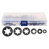 MOBUTOFU 340pcs Black Internal Tooth Locking Washers Rapid Action Push on Clips Assortment Kit Mn Steel Fasteners for Industrial and Mechanical Use Random Color