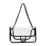 WOG2008 Clear Bag Stadium Approved PVC Clear Purses for Women Transparent Shoulder Bag for Concert S