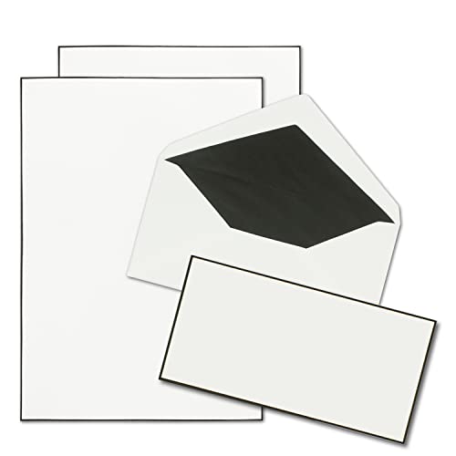 Papier de deuil pour imprimante et enveloppes assorties : set de correspondance décès