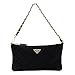 Prada Womens Re-Edition 1995 Black Gold Chaine Re-Nylon Pouch Handbag 1NI054