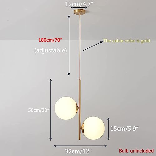 Lámpara colgante de vidrio moderna HAZARA de 2 luces con globos blancos para el comedor 7