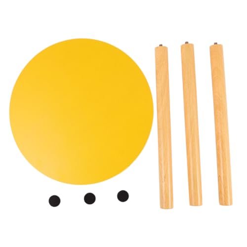 Table basse ronde jaune en bois style scandinave pour salon - 2