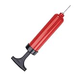 Red Pump and Needle Comfortable Handle with Metal Rod Suitable for Soccer Basketball Football Ball and Balloon