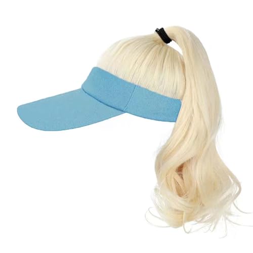 WUODHTW Hat Wig for Women Baseball Cap Wig with Curly Synthetic Hair Extensions Ponytail Cap wig Sun Hat with Hair