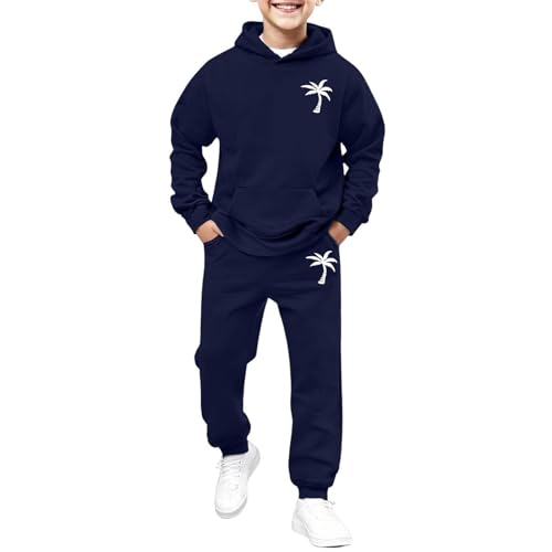 Boys Hoodie Set Oversized Sweatshirts and Sweatpants Baggy Fleece Lined Sweatsuits 2 Piece Set Fall Winter Outfits Fashion