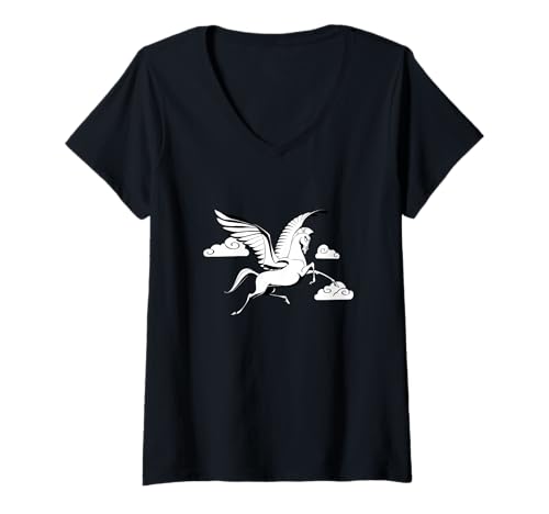 T-shirt Disney Hercule Pégase Femme Col V Motif Cheval Ailé